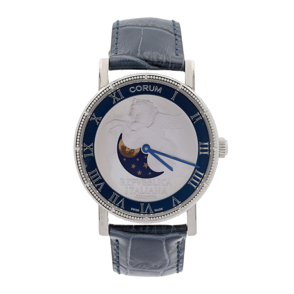 Corum Lunar Pegasus Blue 10 Lire wristwatch