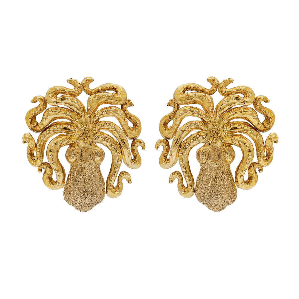 Lalaounis octopus lobe earrings