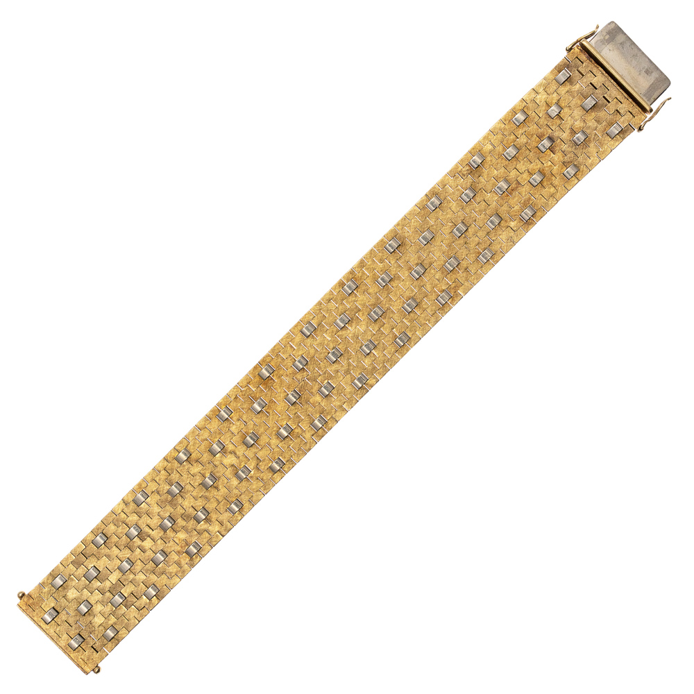 Bulgari 18kt satin yellow and white gold bracelet
