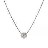 18kt white gold, brilliant cut diamond diamond pendant