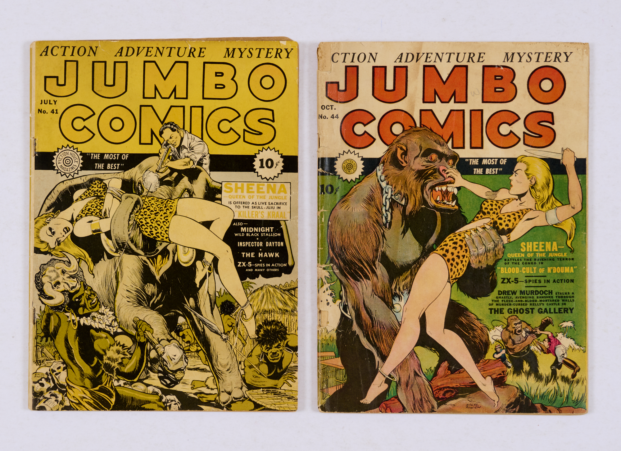 Jumbo Comics (Fiction House 1942) 41 [vg], 44 [gd] (2). No Reserve