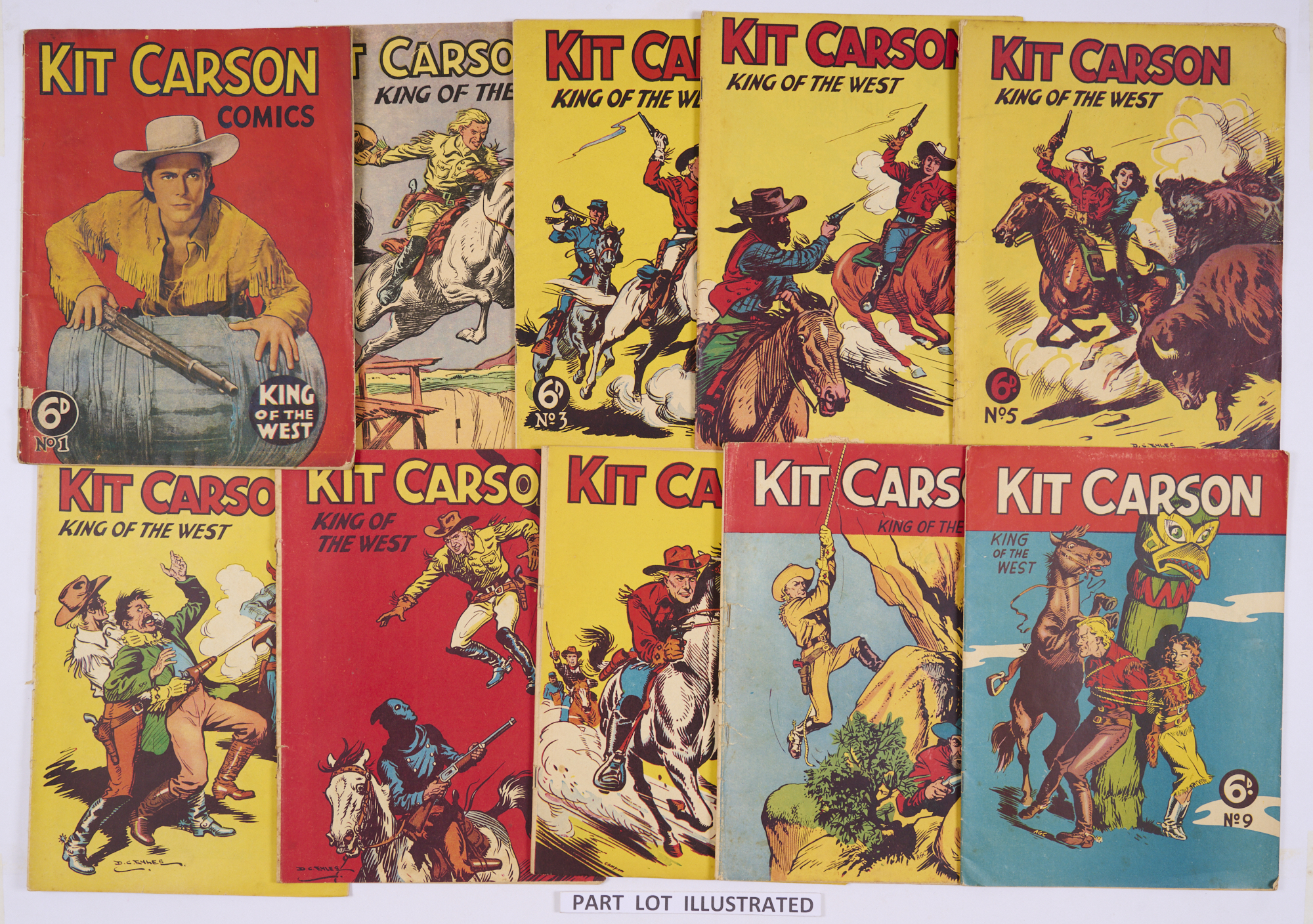 Kit Carson King of the West comics (1949-53) 1-44. Complete run including No 38 Billy The Kid, Nos