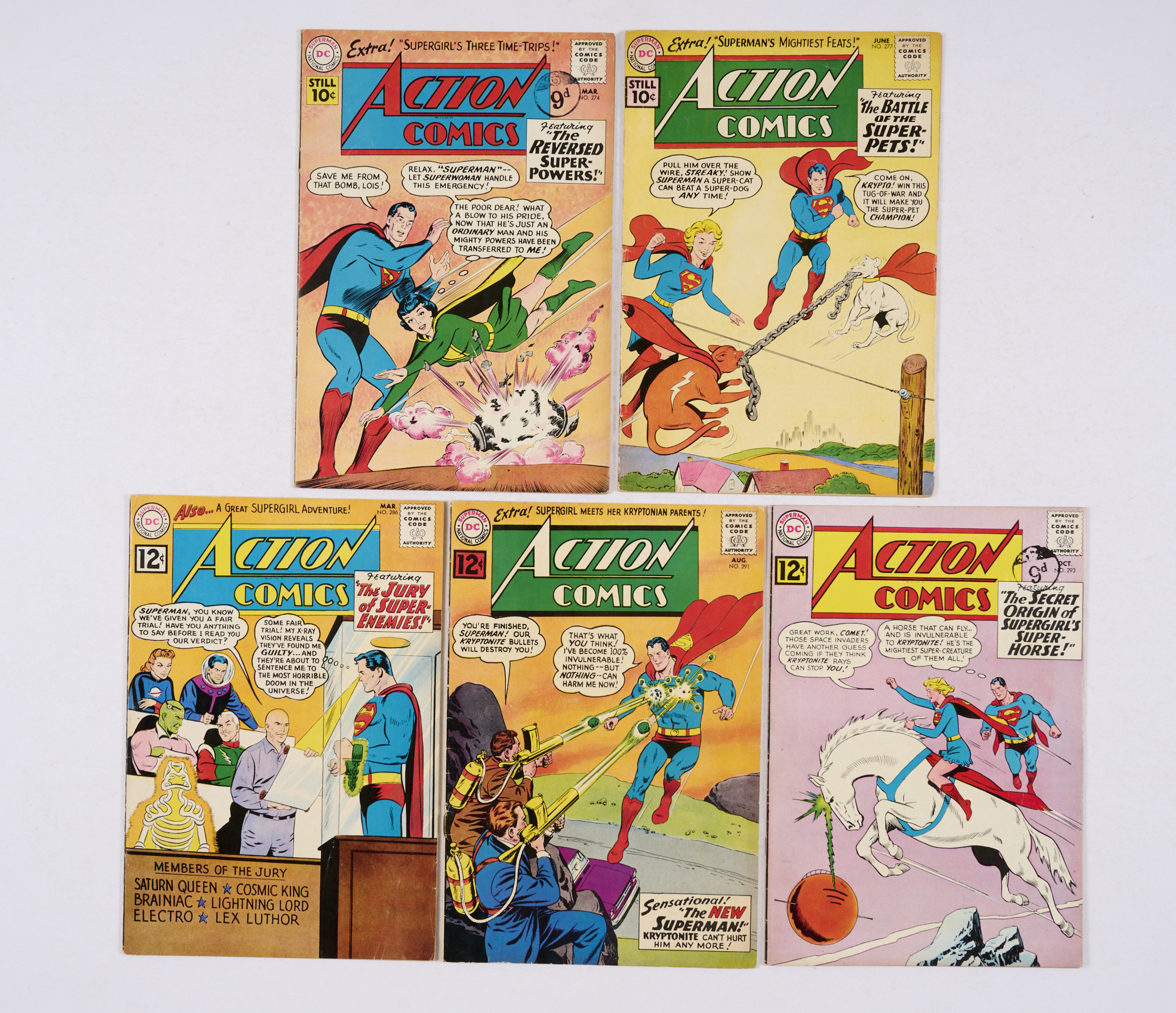 Action (1961-62) 274, 277, 286, 291, 293 (All cents bar # 277, 293). # 277, 291 [vg], 274, 286 [