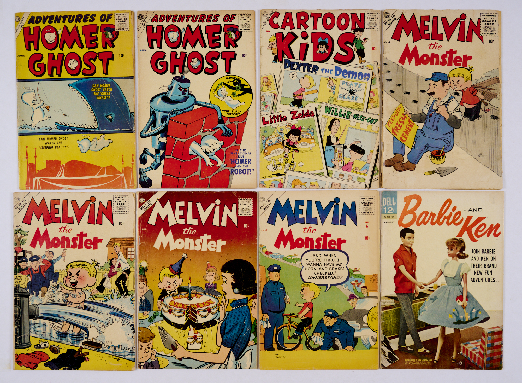 Adventures of Homer Ghost (1957) 1, 2, Cartoon Kids 1 (1957), Melvin the Monster (1956) 1, 3, 4, 6