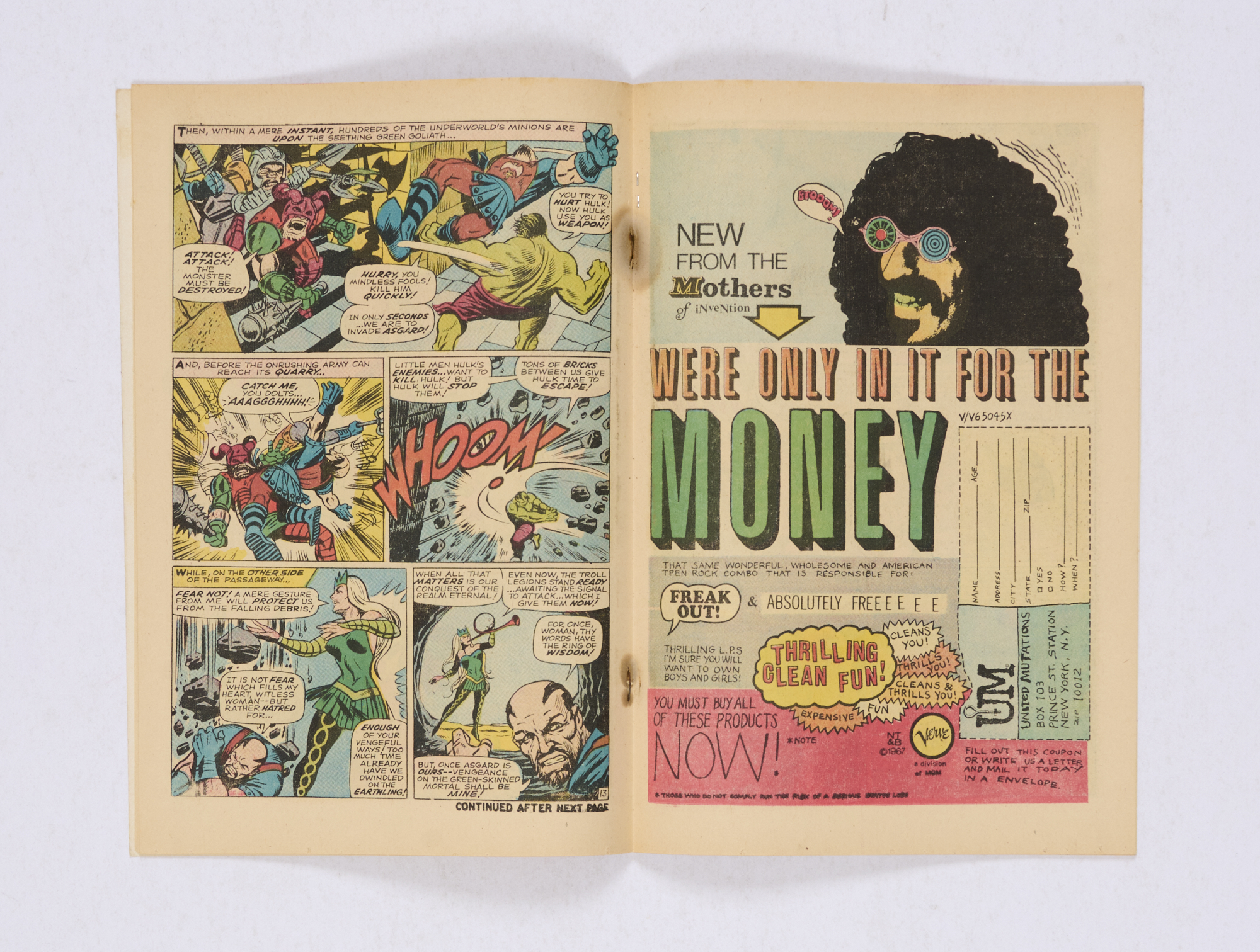 Incredible Hulk 102 (1968) Cents copy. Back cover has moisture staining by spine, migrating staple - Image 3 of 5