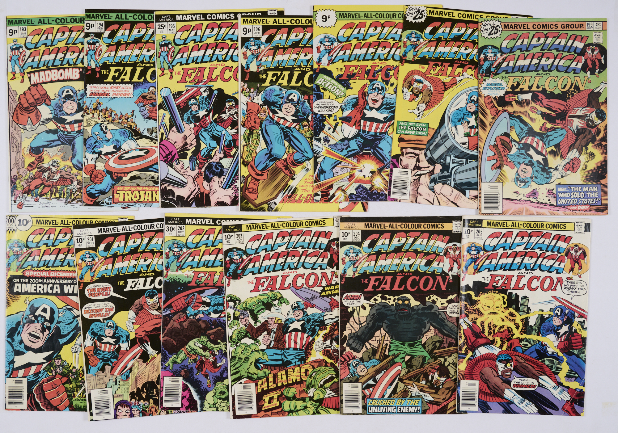 Captain America (1976-77) 193-205. # 200 [vg+], balance issues [fn/vfn] (13). No Reserve