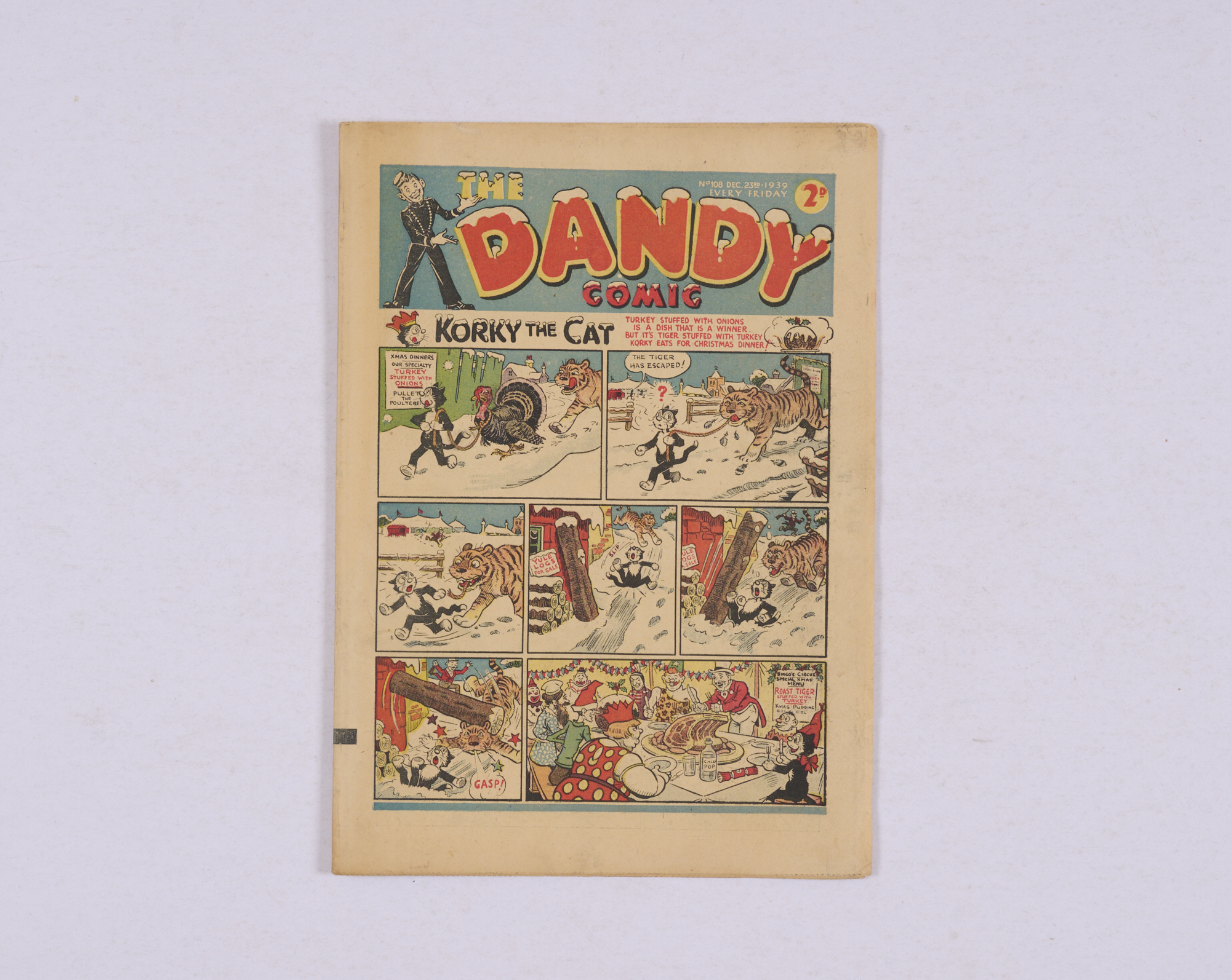 Dandy No 108 (1939). Propaganda Xmas issue with second appearance of Adie & Hermy, the Nasty
