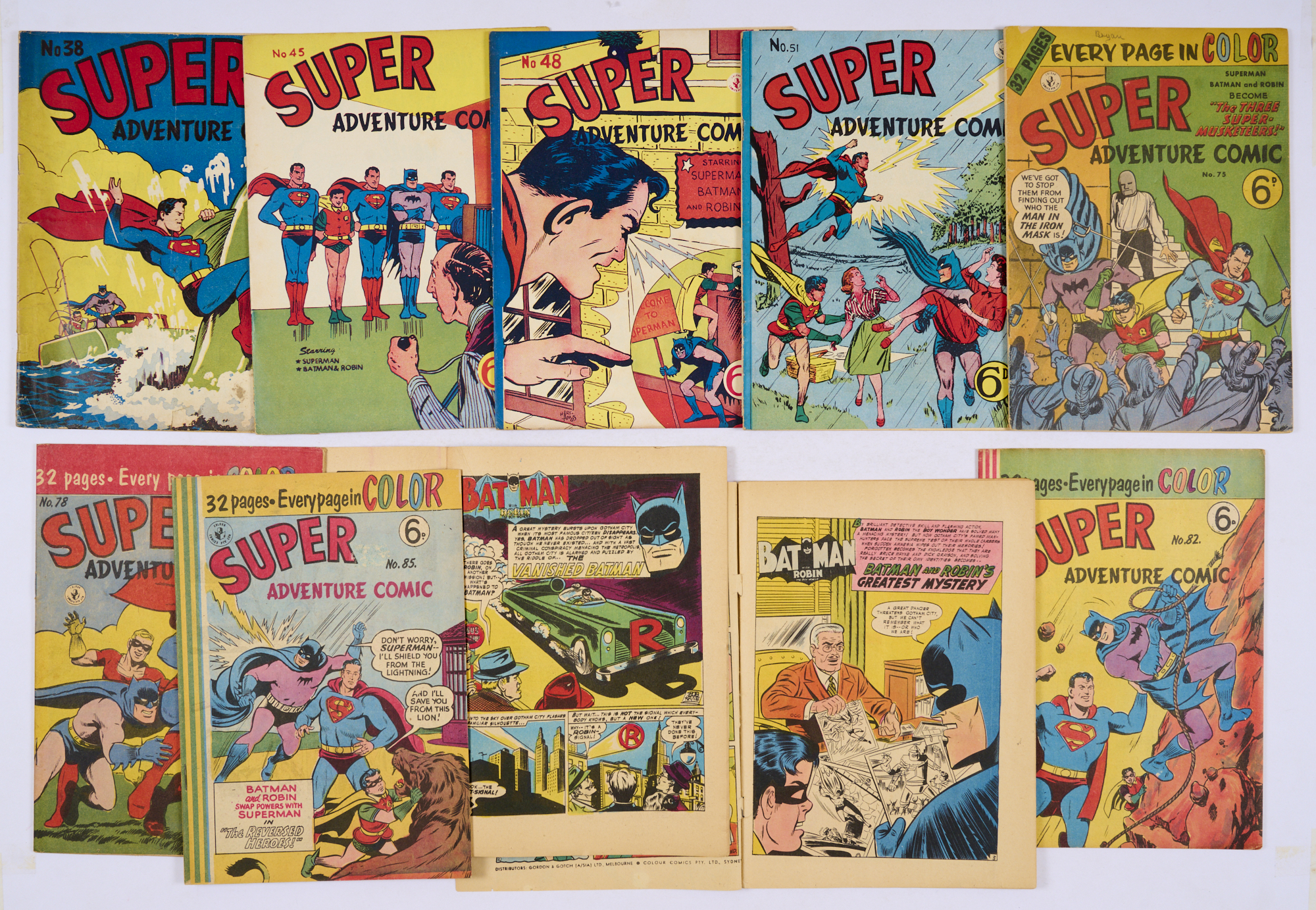 Super Adventure Comic Australian reprints (1950s K.G. Murray) 38, 45, 48, 51, 75, 78, 79, 82, 83, - Image 2 of 2