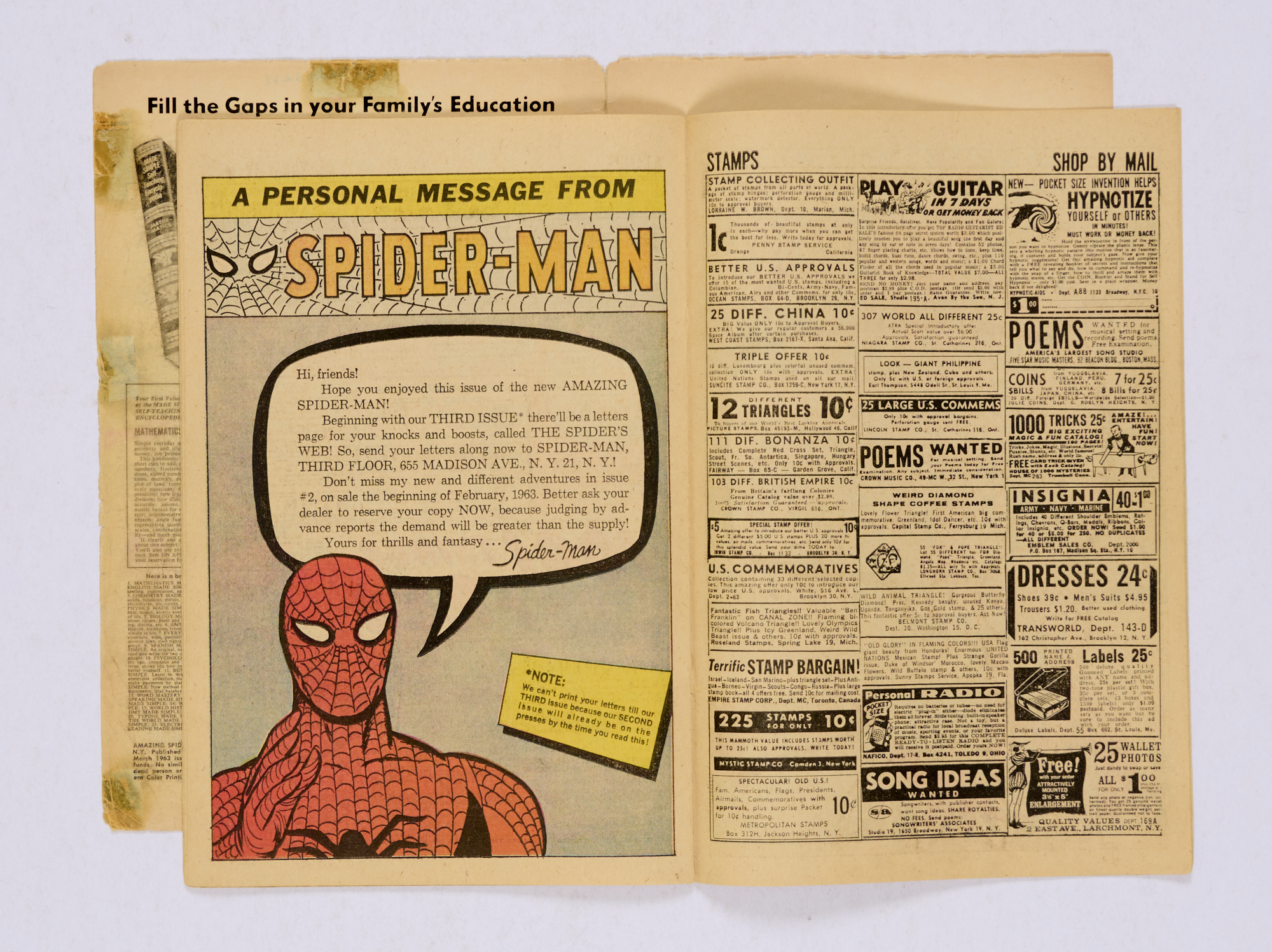 Amazing Spider-Man 1 (1963) Cents copy. Detached cover with worn spine & biro arrival date and owner - Image 6 of 7