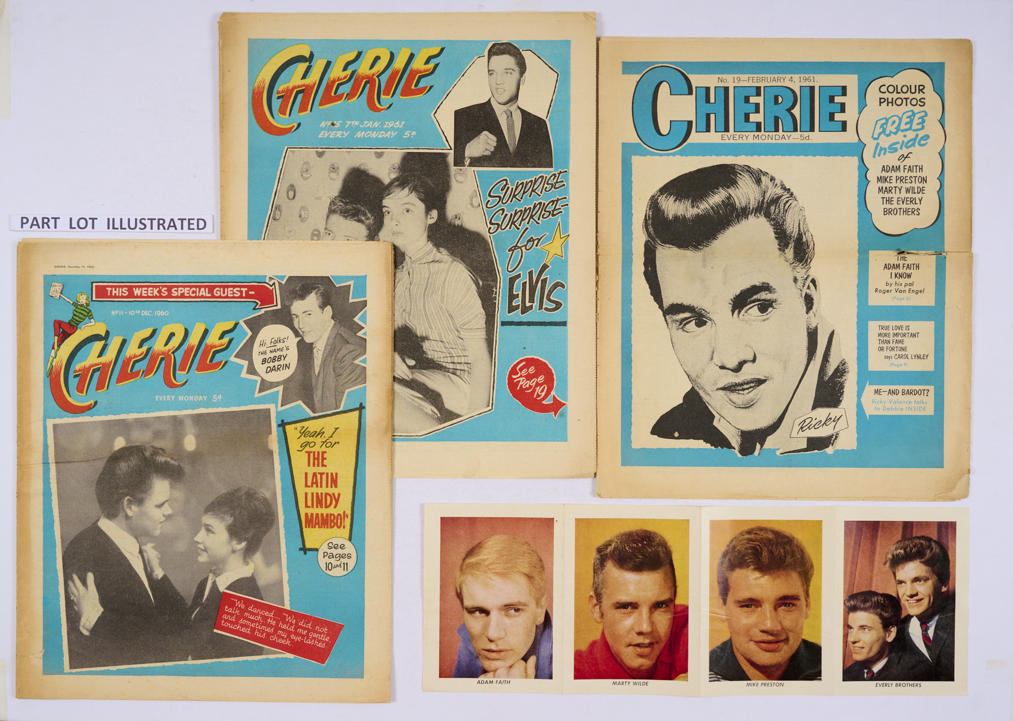 Cherie (1960-61 D.C. Thomson) No 2 wfg Marty Wilde & Craig Douglas photos, No 3 wfg Adam Faith and - Image 2 of 2