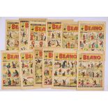 Beano (1952) 513-524. No 513 [gd], 5 issues [fn], balance 6 issues [vg/fn] (12)