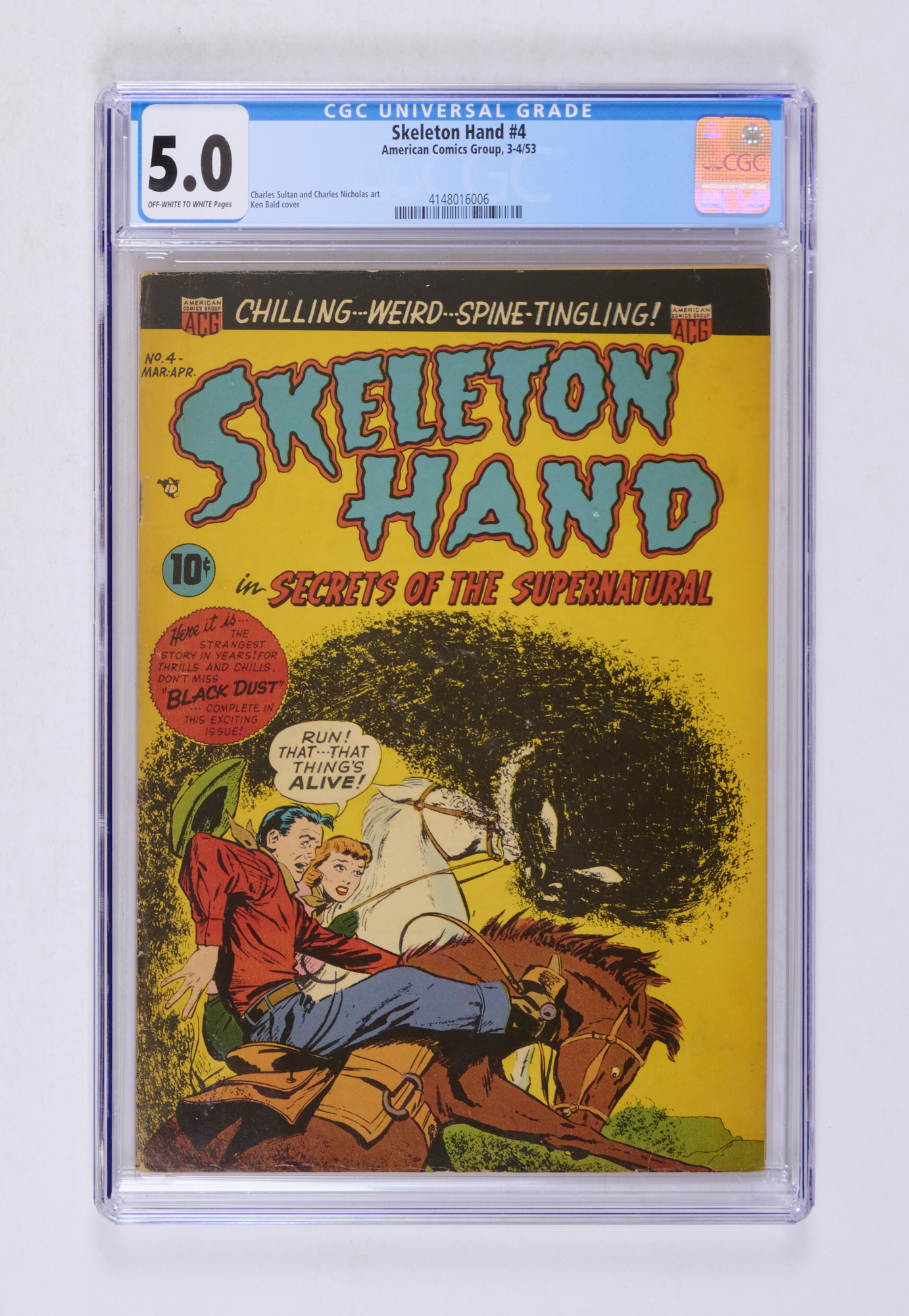 Skeleton Hand 4 (ACG 1953). CGC 5.0. Off-white/white pages. No Reserve