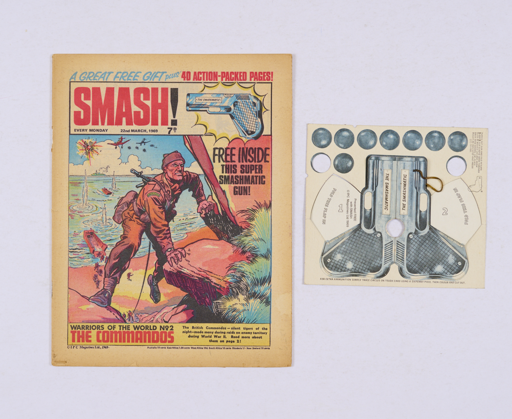 Smash! 22 March 1969 wfg Super Smashmatic Gun (2 bullets missing). Starring The Master of the Marsh,