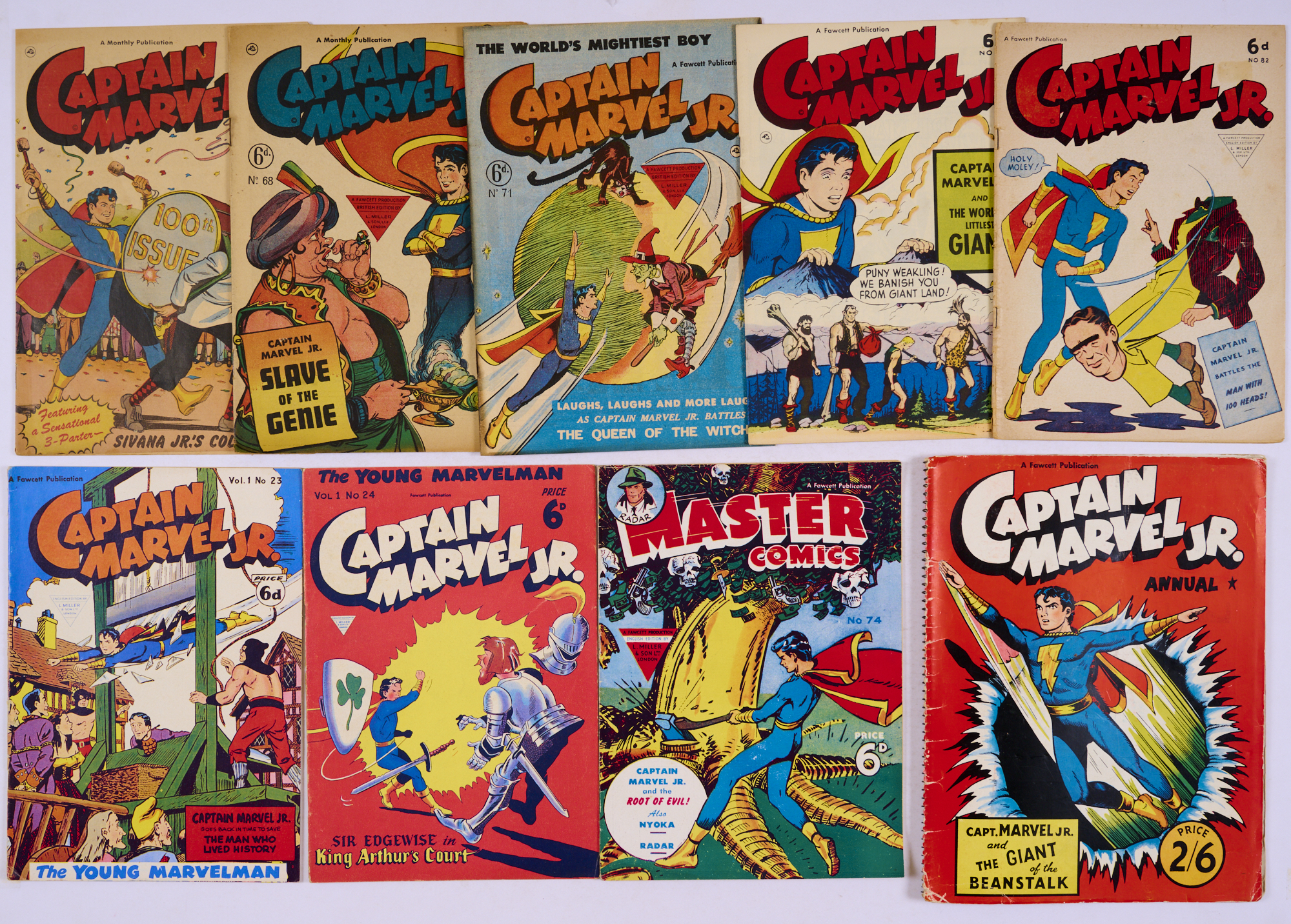 Captain Marvel Jr. (1950 series Fawcett/L. Miller) 66 (100th issue), 68, 71, 76, 82 with (1953