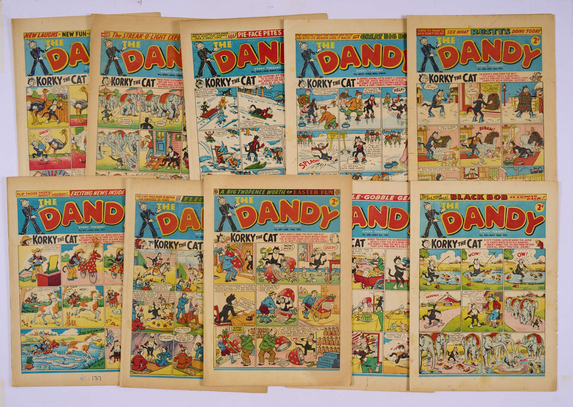 Dandy (1953-54) 628, 634, 635, 637, 638, 643, 646, 647 Easter, 650, 652. No 647 Easter [fn-],