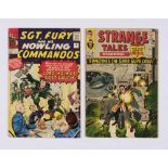 Sgt Fury 4 (1963) back cover staining [gd/vg]. With Strange Tales 138 (1965) cents copy [vg] (2). No