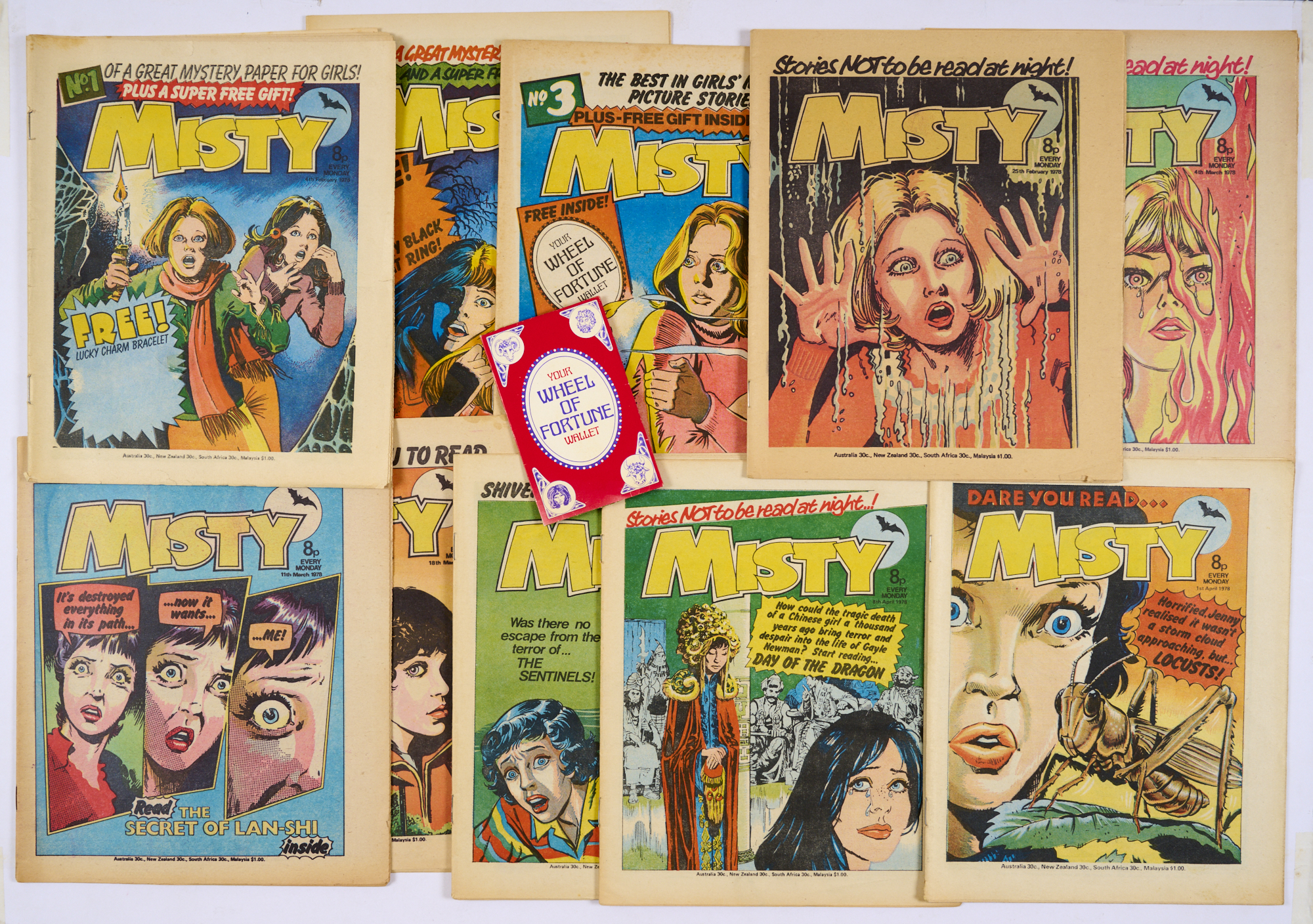 Misty (1978) 1-10. No. 3 wfg Wheel of Fortune Wallet. Girls, Ghouls and Ghost stories. From The