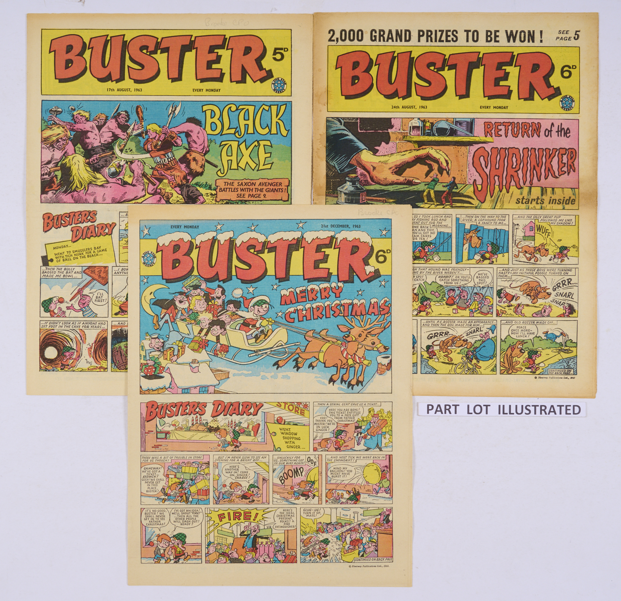 Buster (5 Jan - 28 Dec 1963). Complete year. Starring Maxwell Hawke, The Black Axe, Bruce Forsyth, - Image 2 of 2