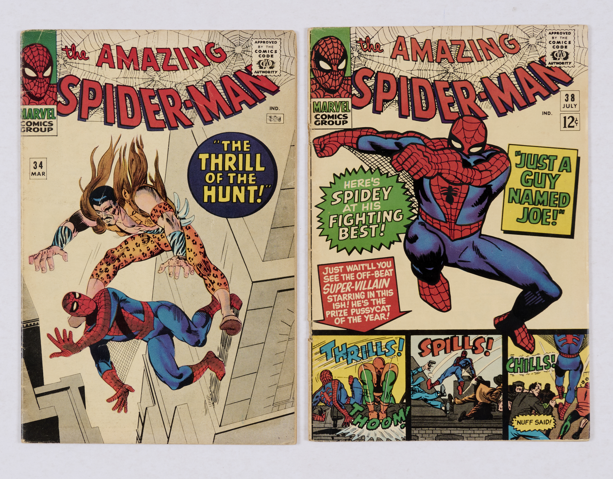 Amazing Spider-Man (1966) 34 [vg], 38 [vg+] (2). No Reserve