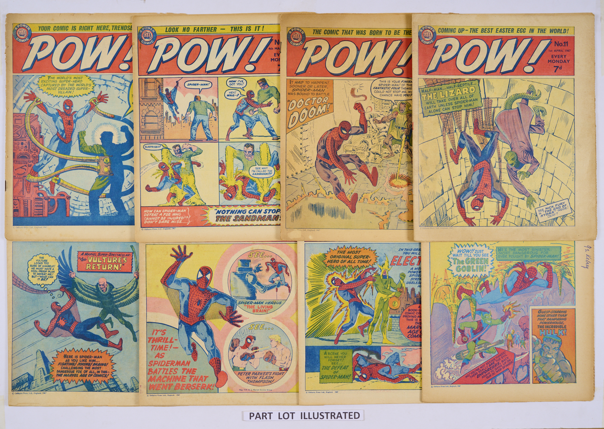 POW! (1967) 6-50 (Xmas issue). Reprinting early U.S. Amazing Spider-Man # 3-17 stories. Cream/