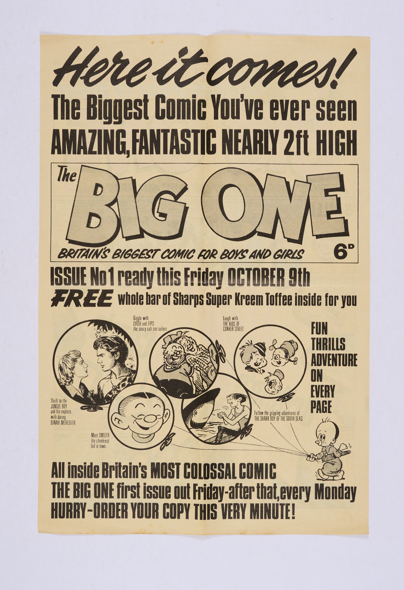 The Big One: one-sheet Promotional Flyer for No. 1 (1964) [fn] - Image 2 of 2