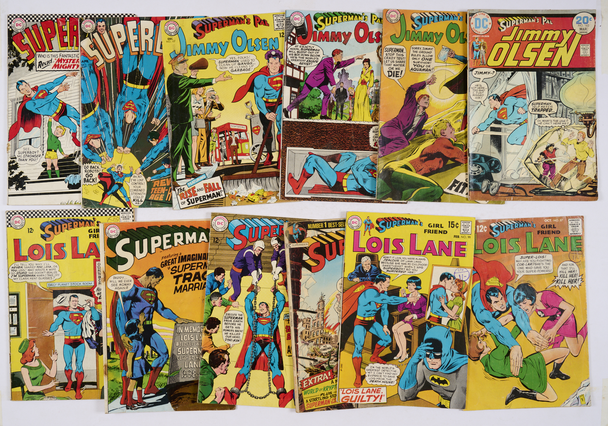 Superboy (1967-69) 137, 155, J. Olsen (1967-74) 107, 112, 115, 163, Lois Lane 63, 87, 99 and