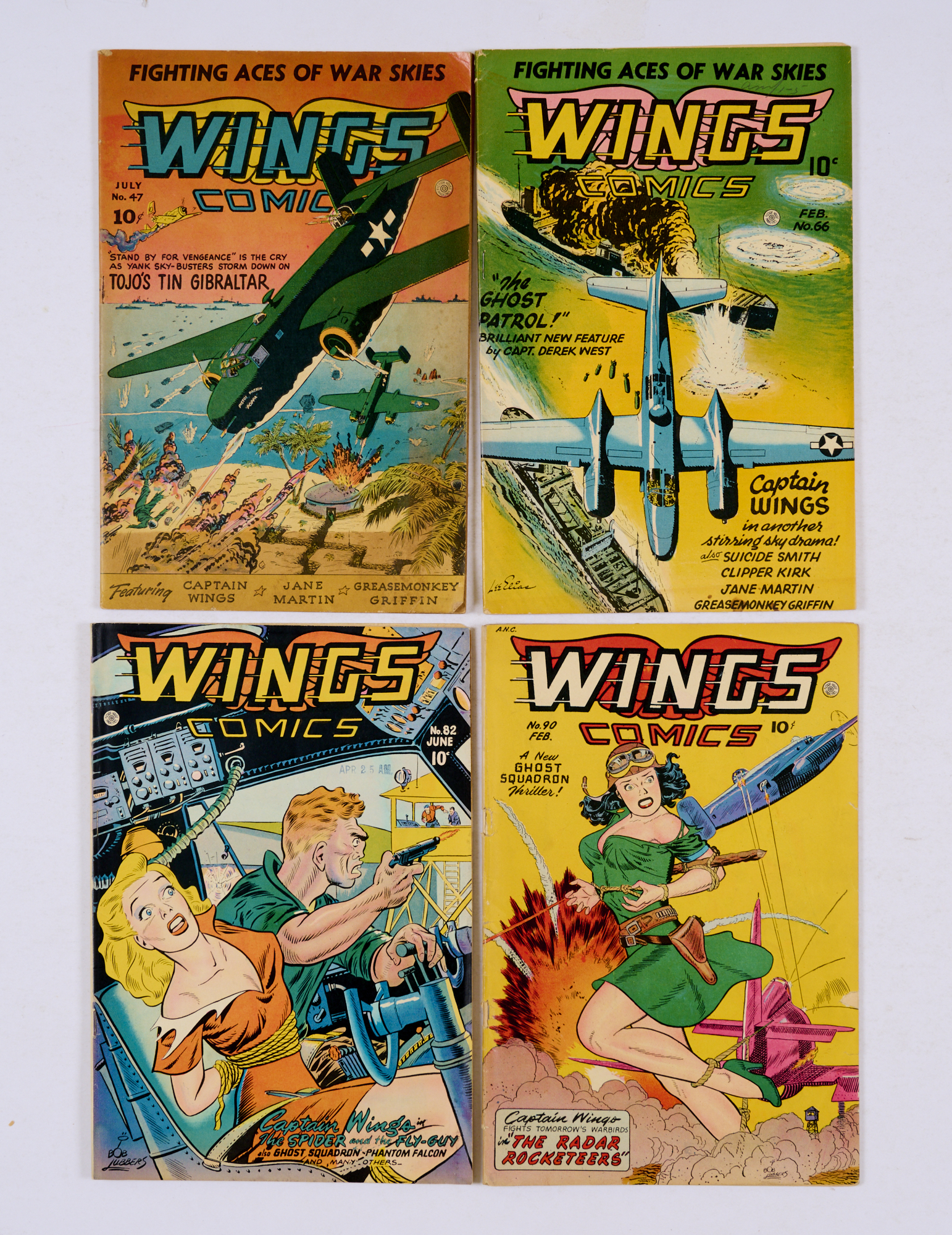 Wings Comics (1944-48) 47, 66, 82, 90. # 90 [gd], 47, 82 [vg-], 66 [vg+] (4). No Reserve