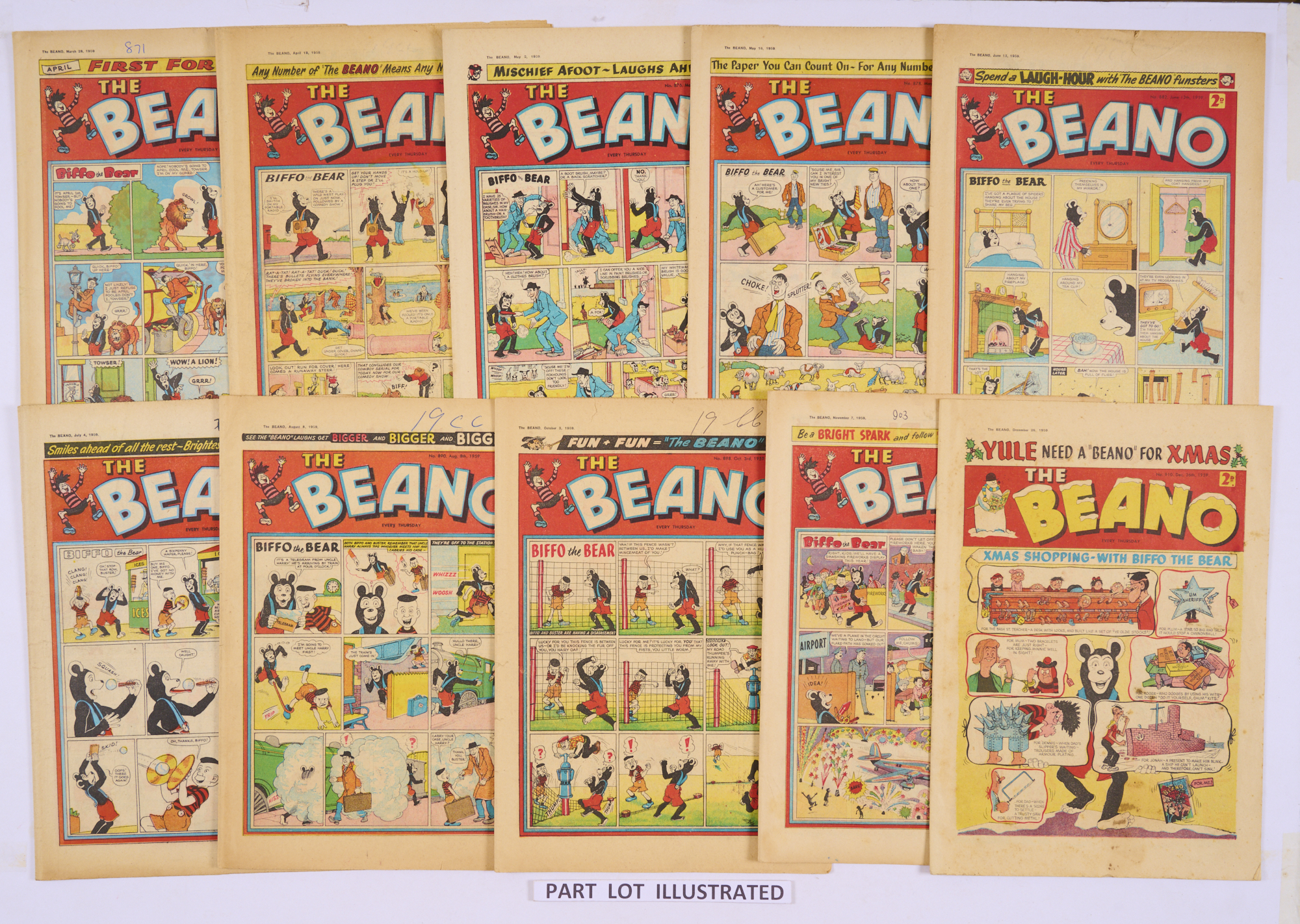 Beano (1959) 871-910. No 881 first The Three Bears by Leo Baxendale. Final series of Jimmy and his