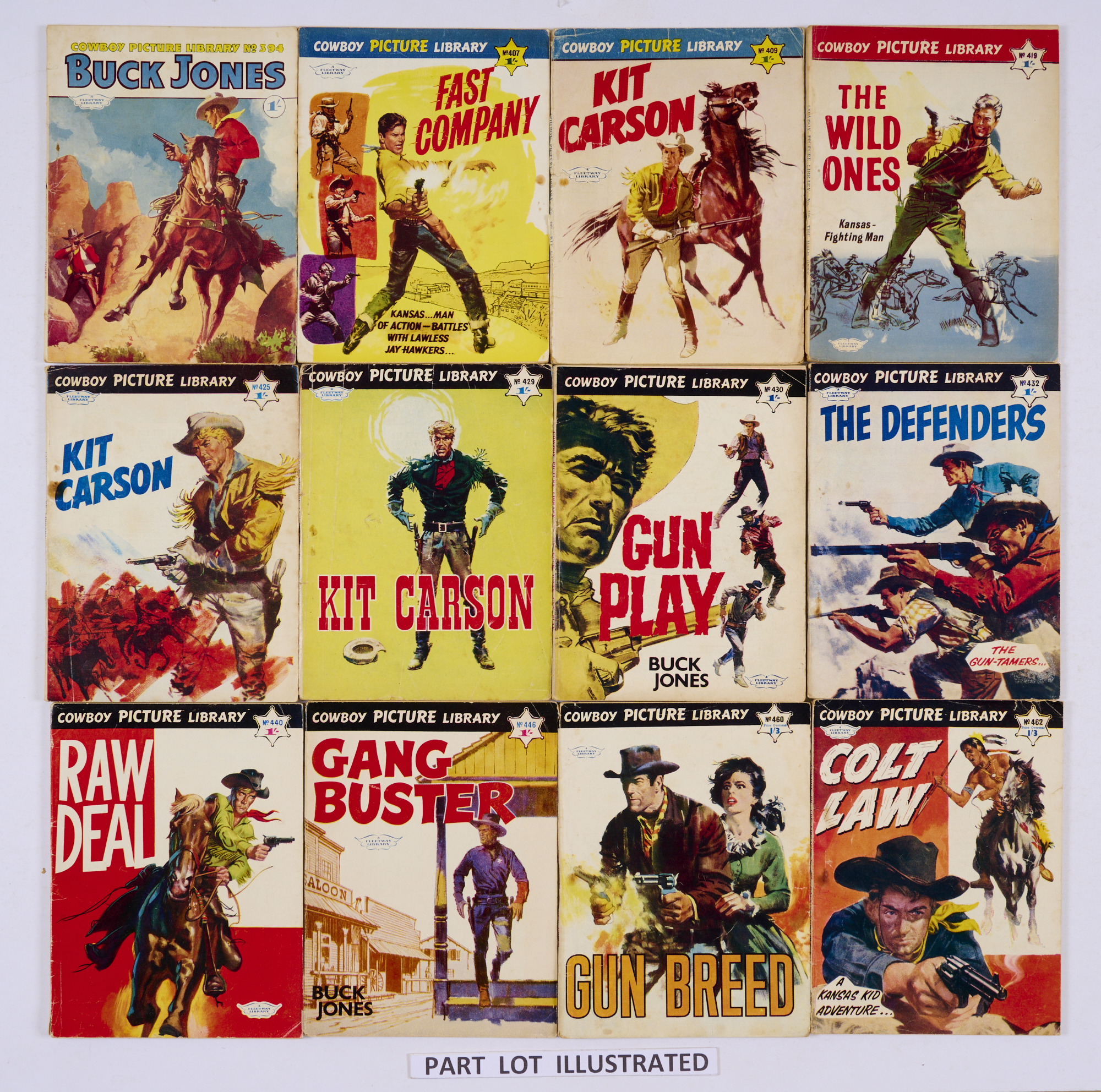 Cowboy Picture Library (1961-62) 394, 407, 409, 412, 415, 419, 425, 426, 429-432, 439, 440, 446,