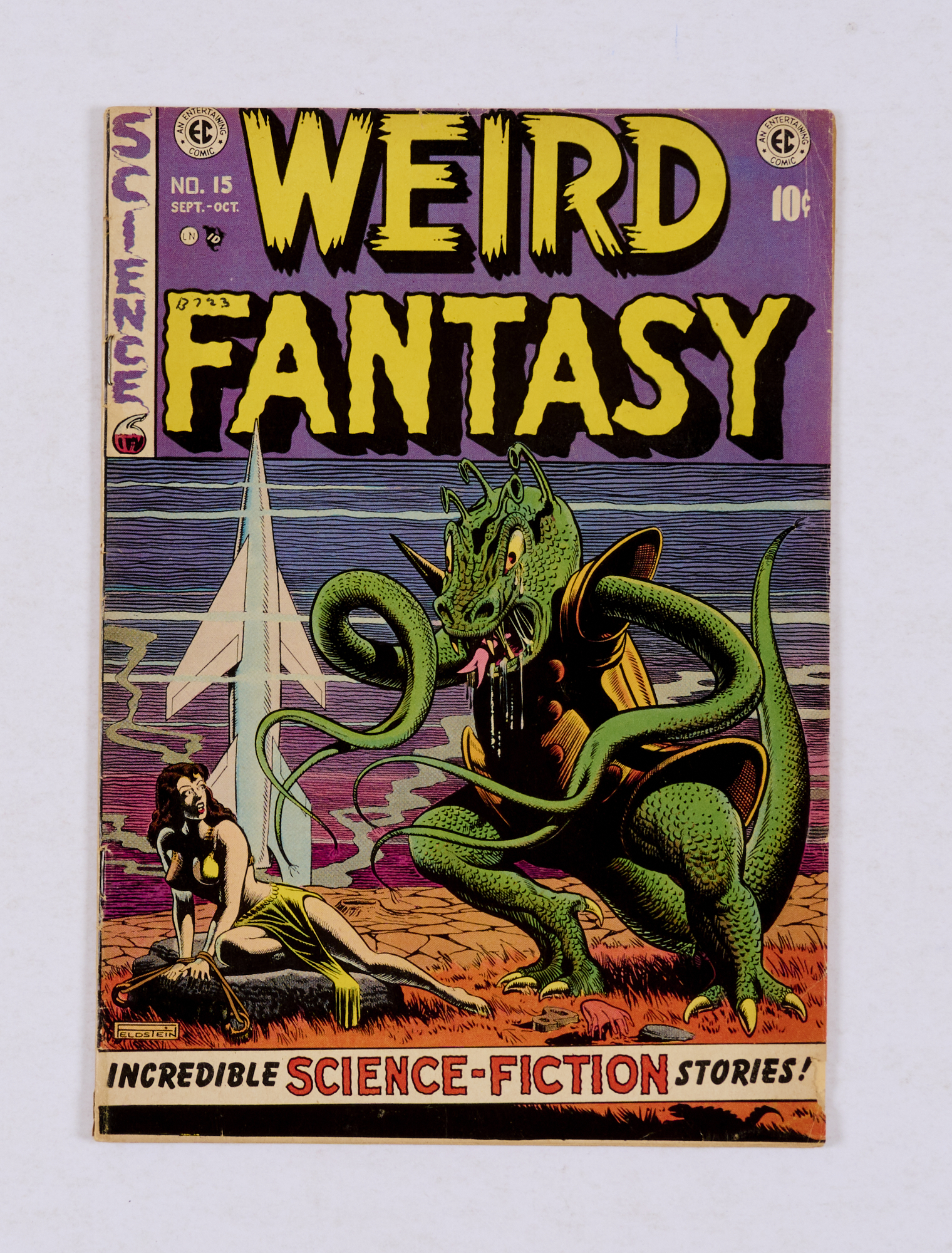 Weird Fantasy 15 (1952). Small chip by lower cover corner and first seven pages. Light tan