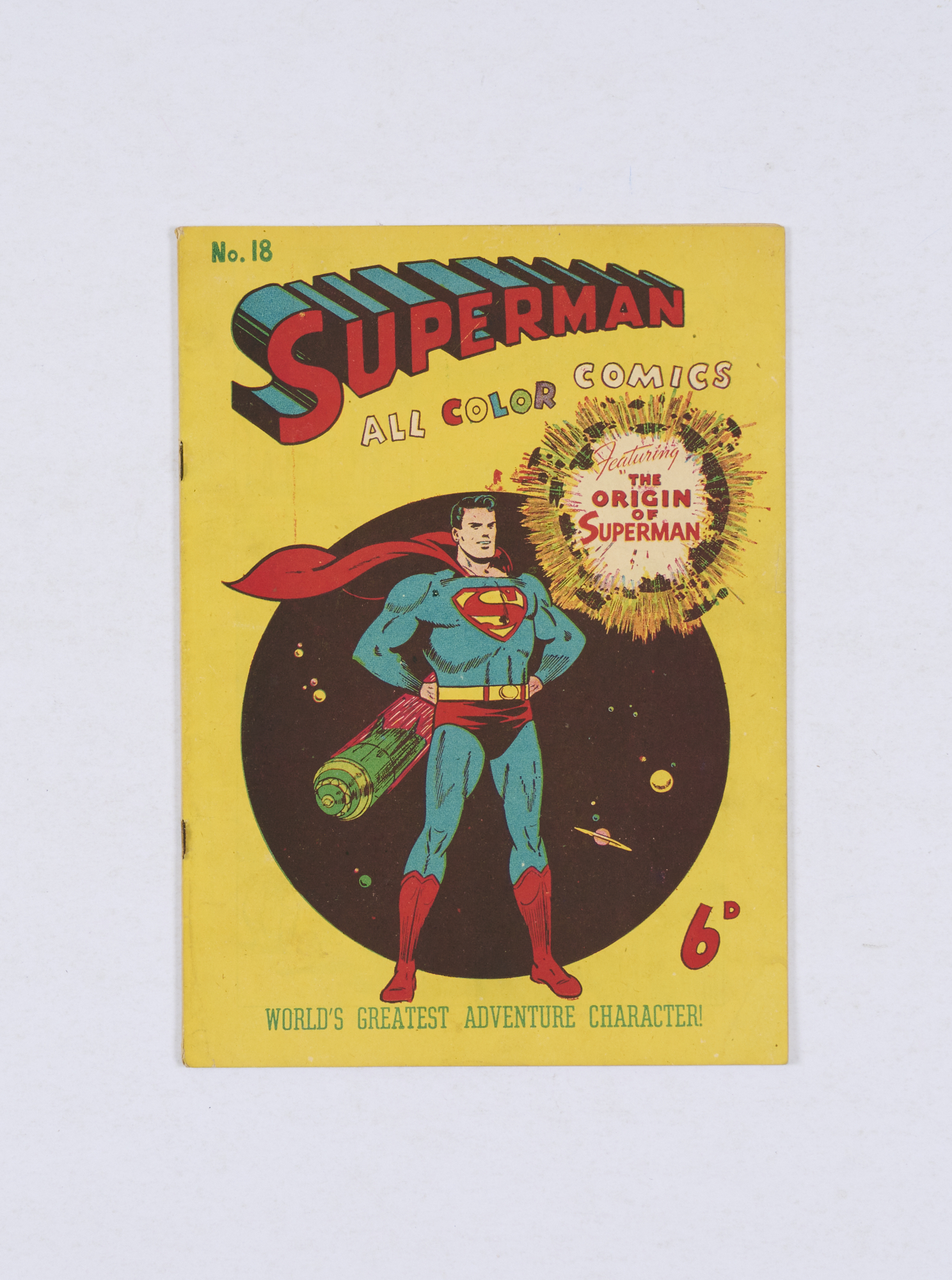 Superman No 18: The Origin of Superman (1948 Colour Comics, Australia). Colour reprint of U.S.