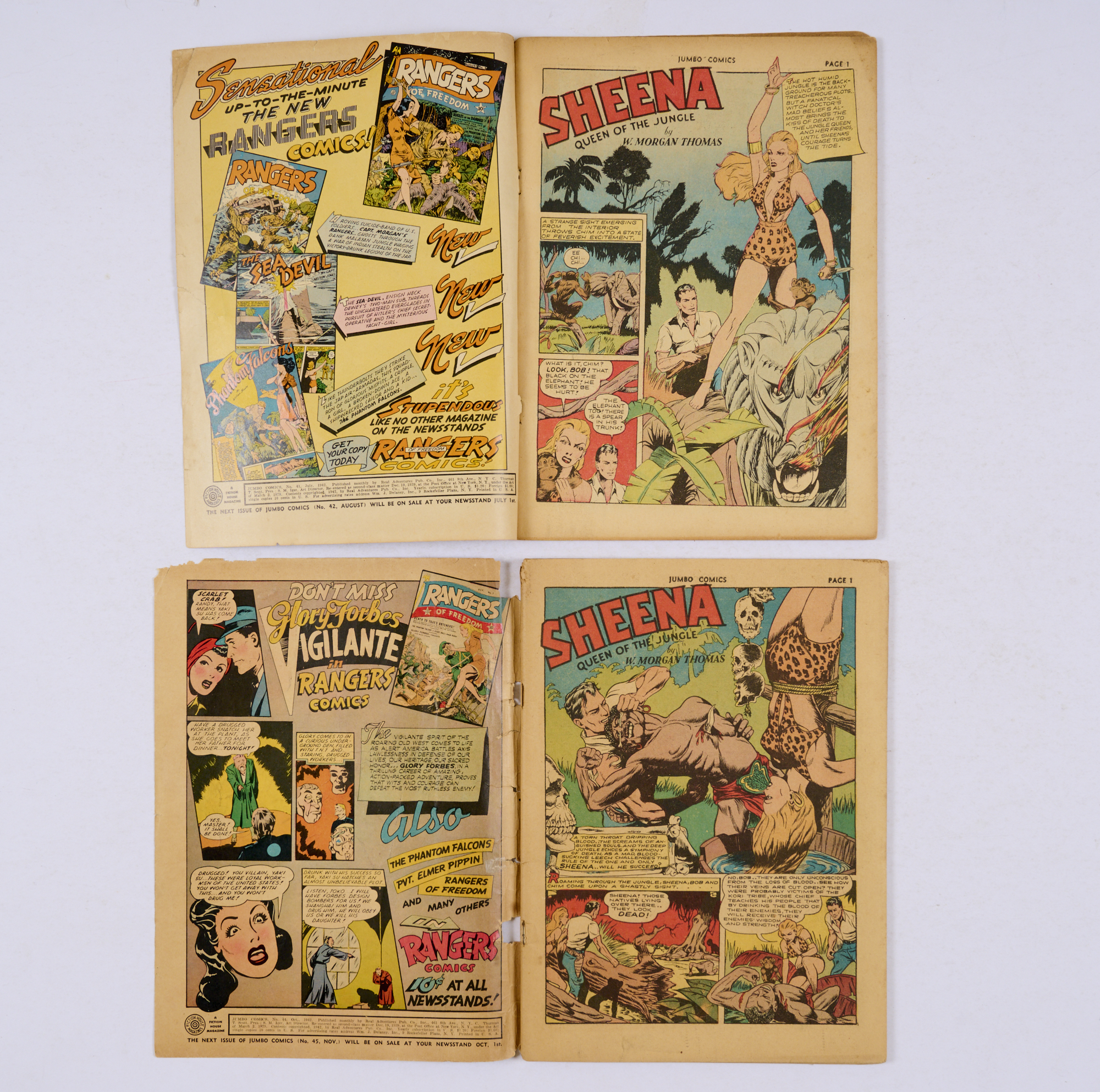 Jumbo Comics (Fiction House 1942) 41 [vg], 44 [gd] (2). No Reserve - Image 2 of 2