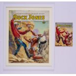 Buck Jones original cover artwork (1959) by Nino Caroselli for Cowboy Picture Library No 326 (also