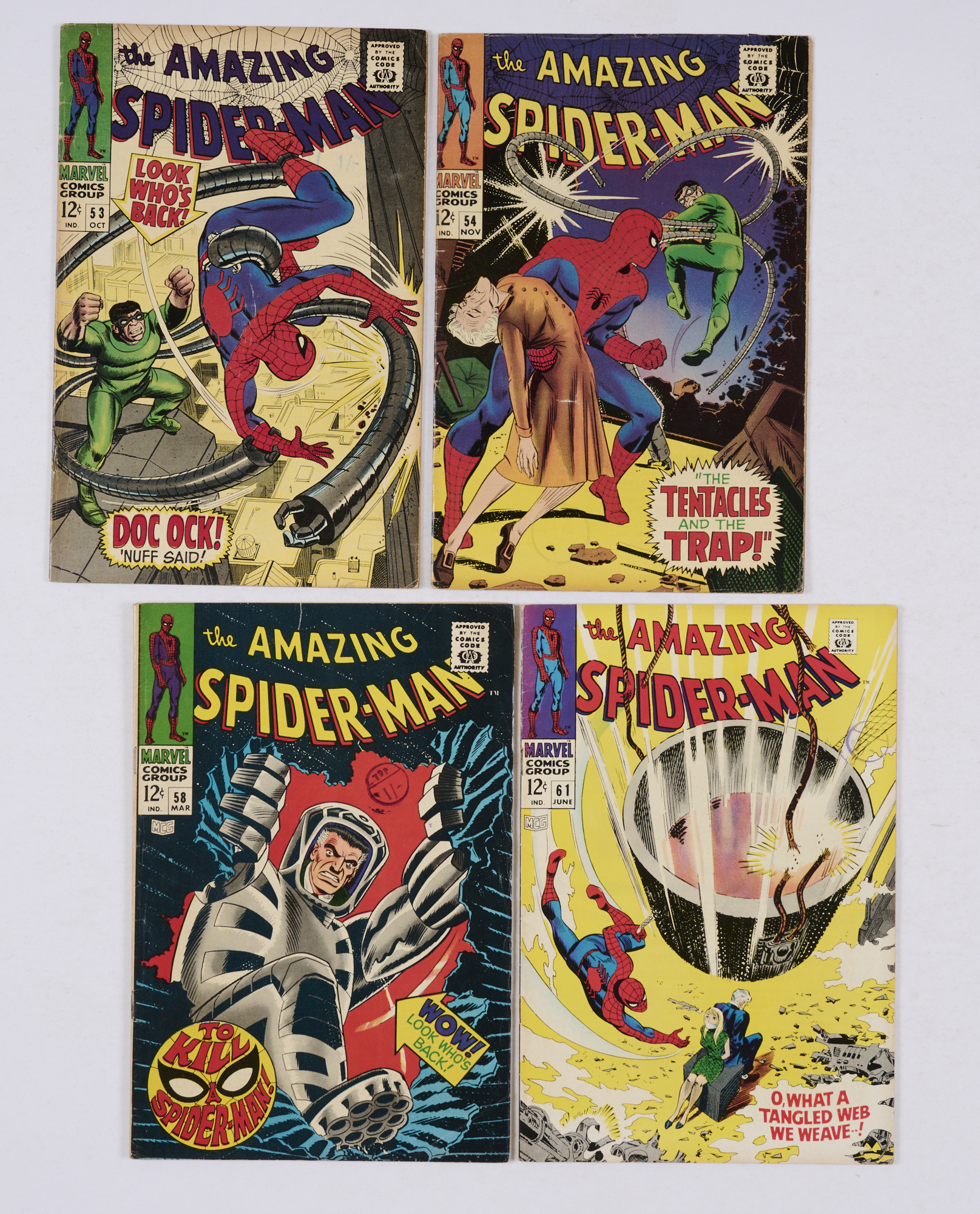Amazing Spider-Man (1967-68) 53, 54, 58, 61 [vg/fn] (4). No Reserve
