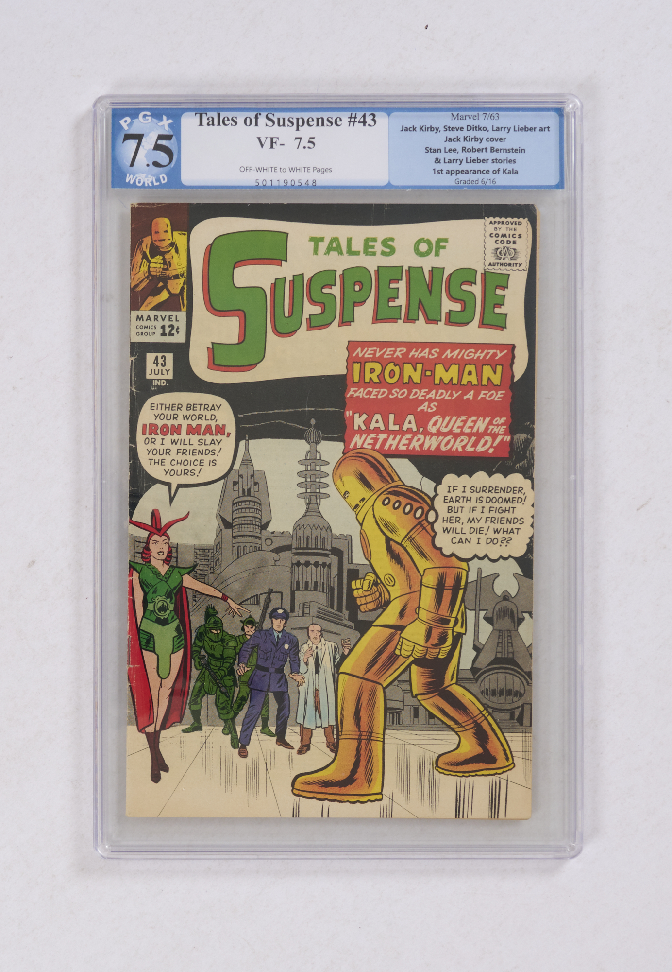 Tales of Suspense 43 (1963) Cents copy. PGX 7.5 VF- Off-white/white pages. No Reserve