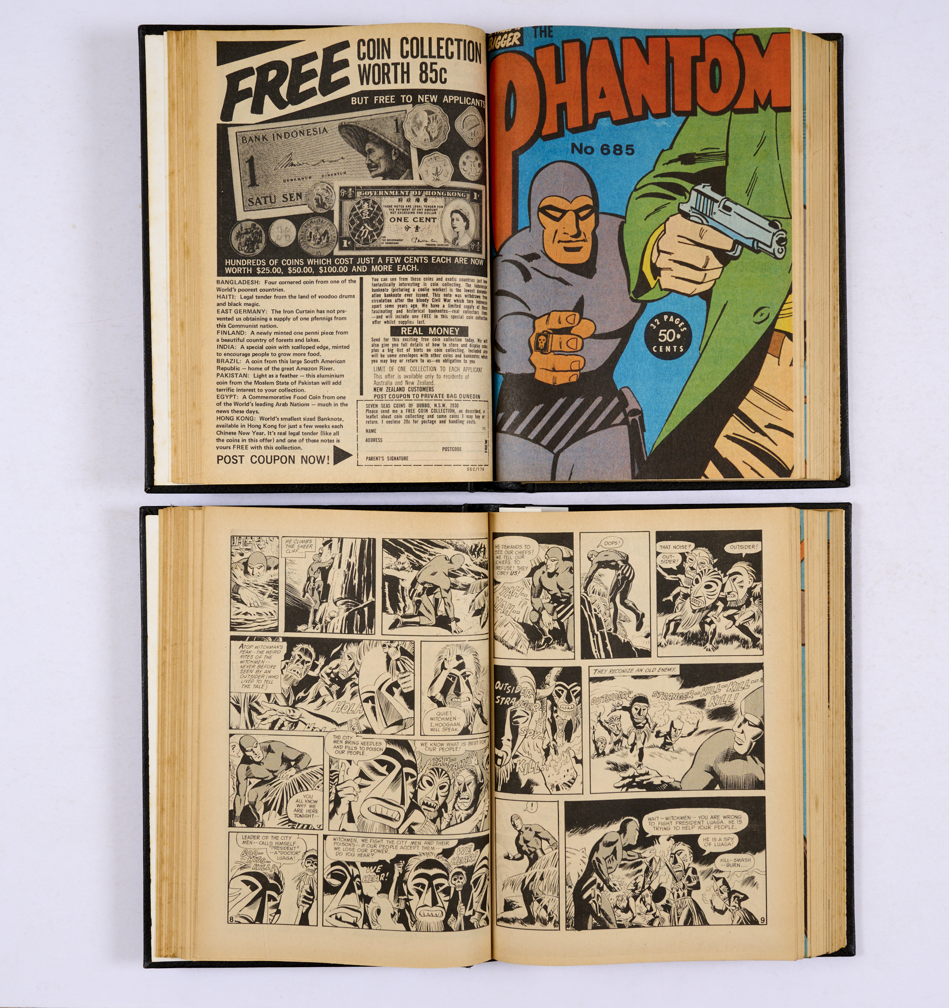 The Phantom (Frew Publ. NSW 1979-80) 661-700 in two bound volumes. Starring Lee Falk's costumed