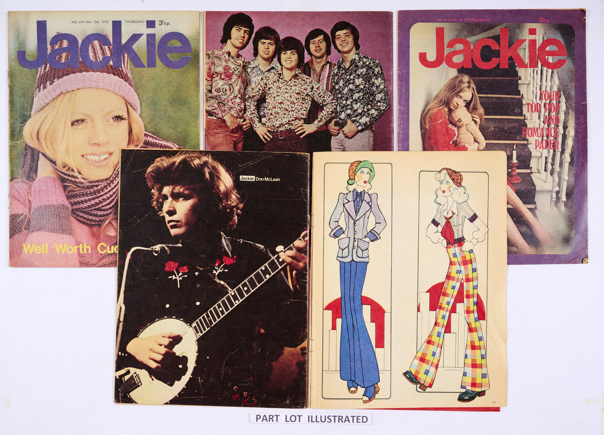 Jackie Magazine (1972-73) 55 issues between 417 (Jan 1972) - 480 (March 1973). Nos. 430, 439, 449,