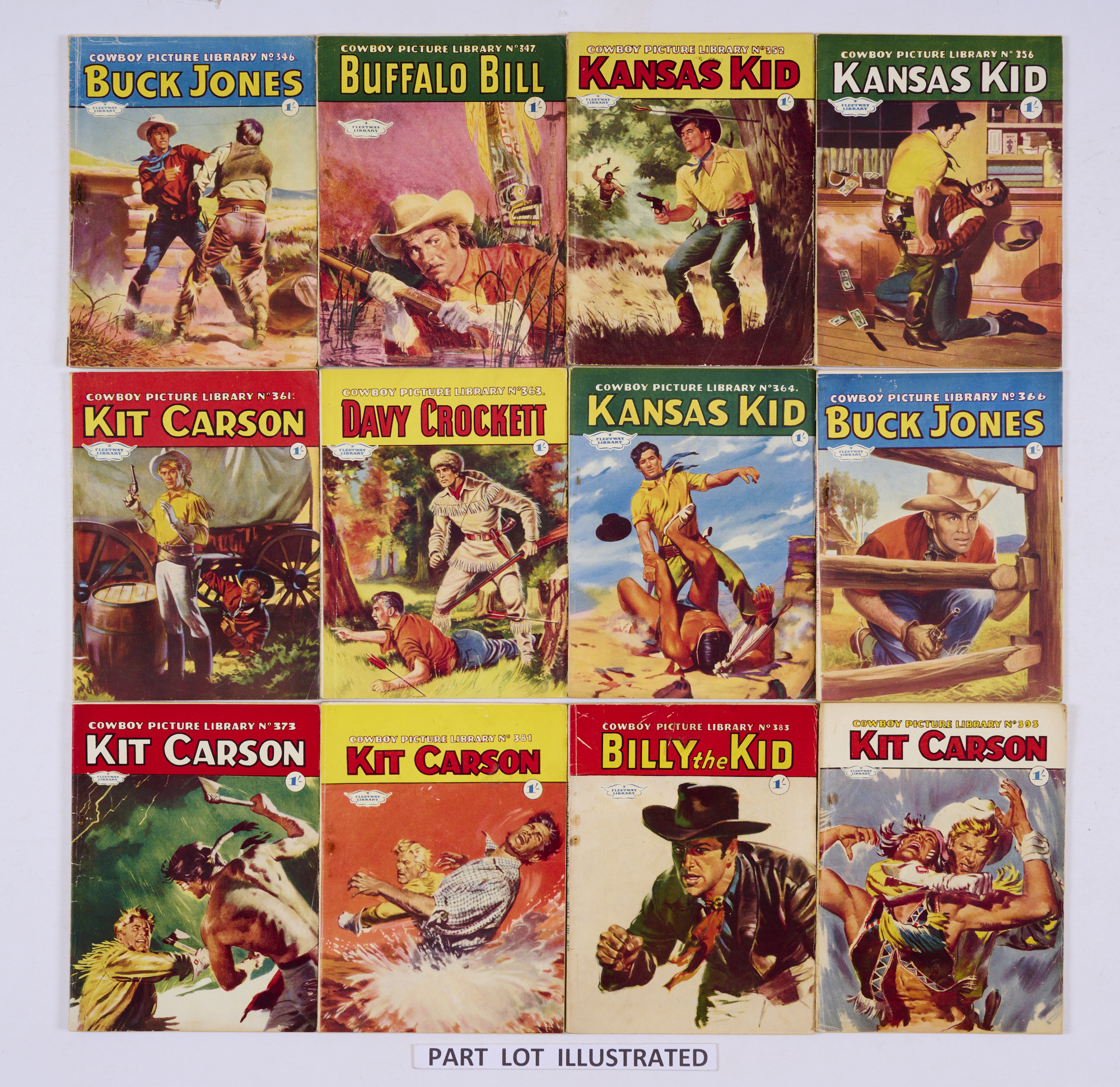 Cowboy Picture Library (1960-61) 346-348, 350, 352, 354, 356, 361, 363, 364, 366-368, 370, 371, 373,