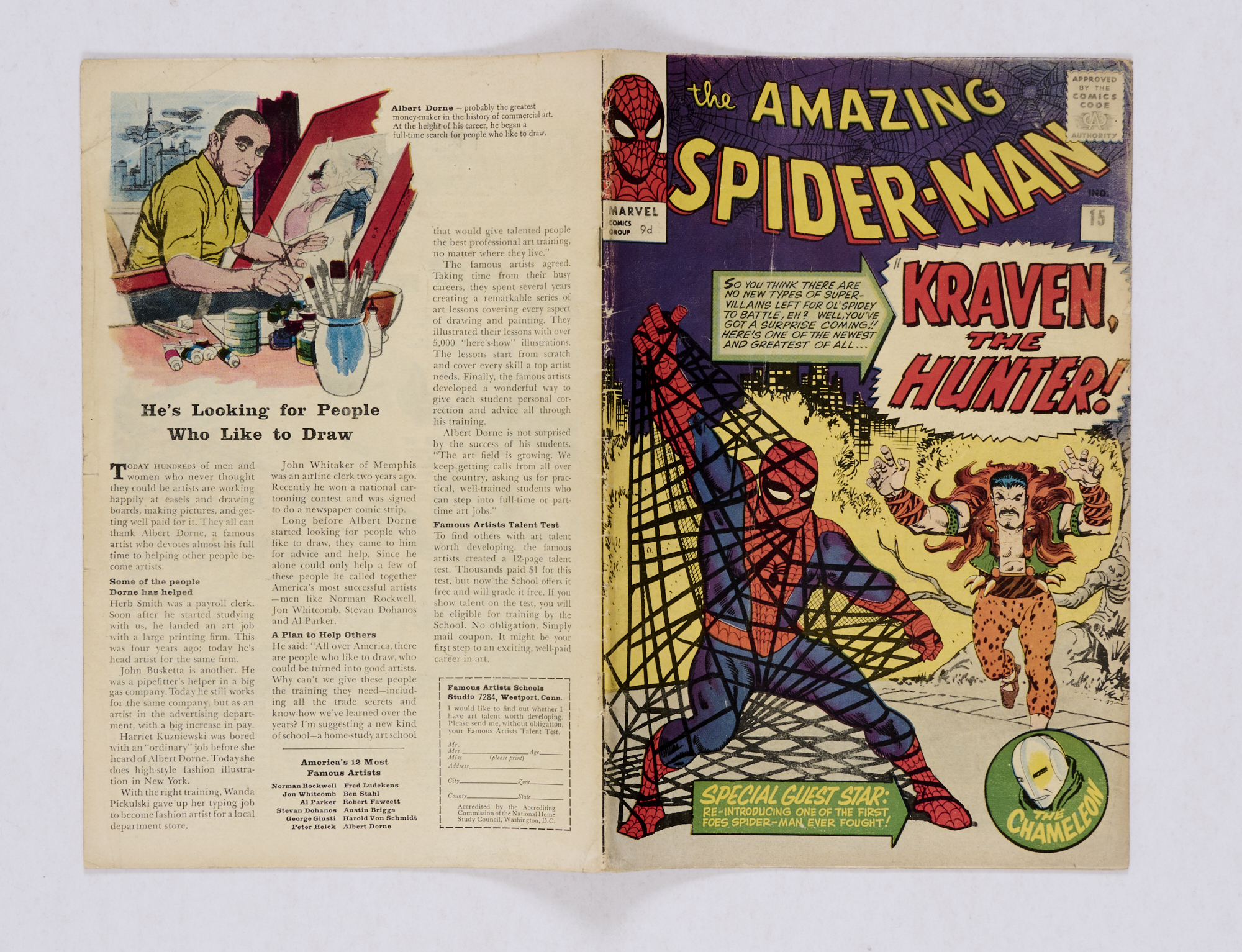 Amazing Spider-Man 15 (1964) top back cover creasing [vg]. No Reserve - Image 2 of 5