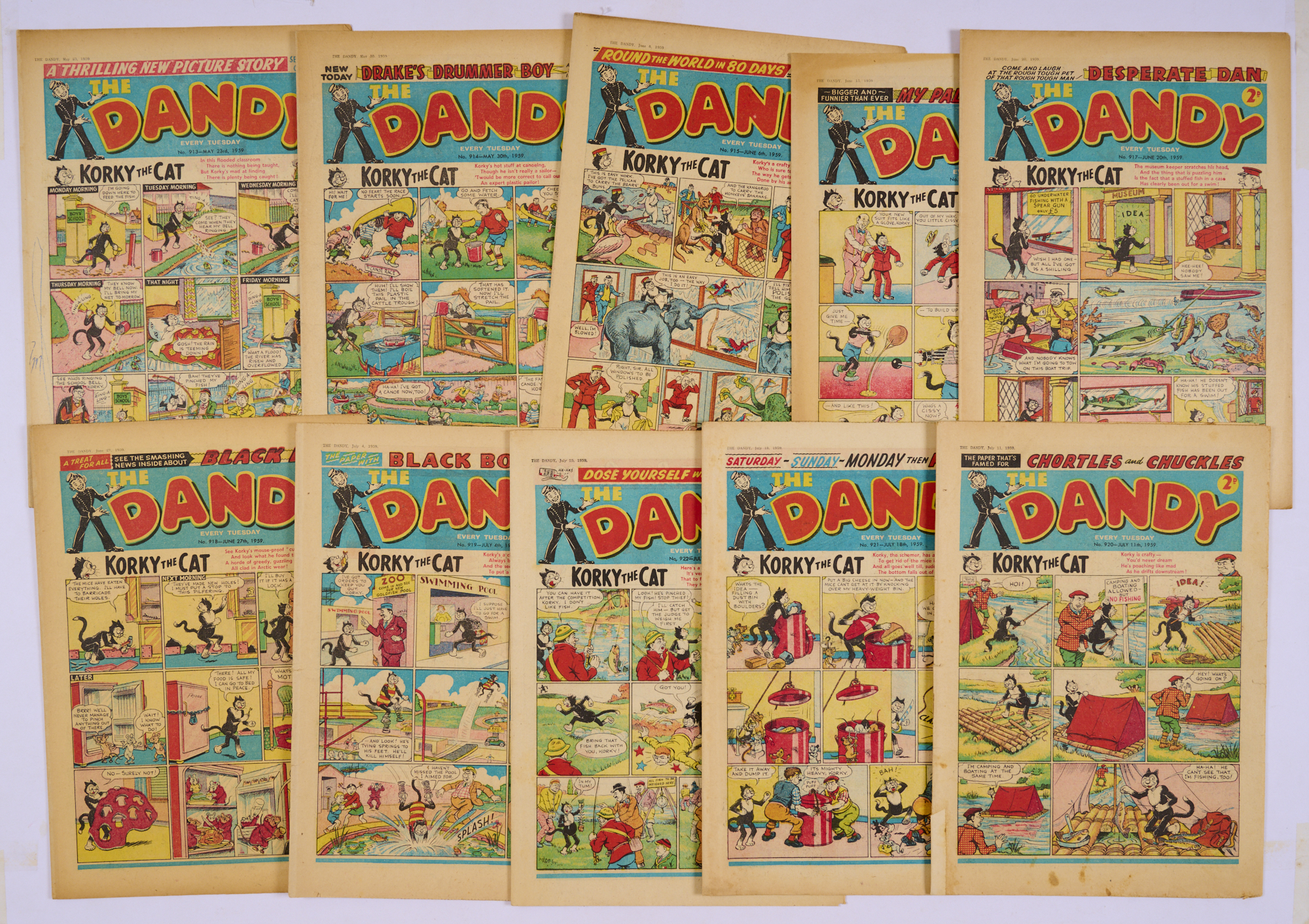 Dandy (1959) 913-922. Unabridged run [vg/vg+ (10)