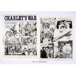 Charley's War: 4 original consecutive artworks (1980) by Joe Colquhoun with script by Pat Mills