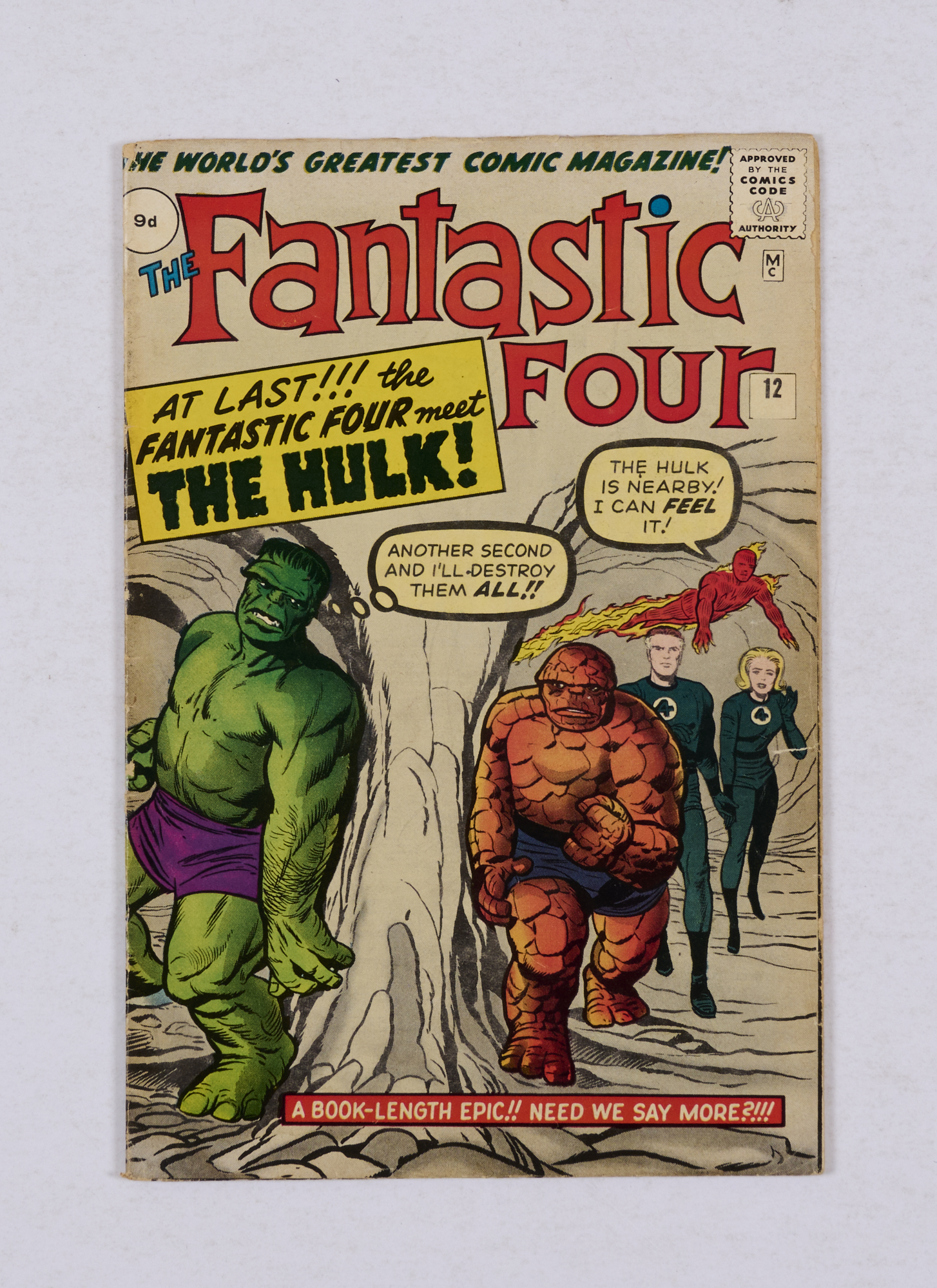 Fantastic Four 12 (1963) ½ ins RH cover tear with some minimal chipping. Cream pages [vg-]. No
