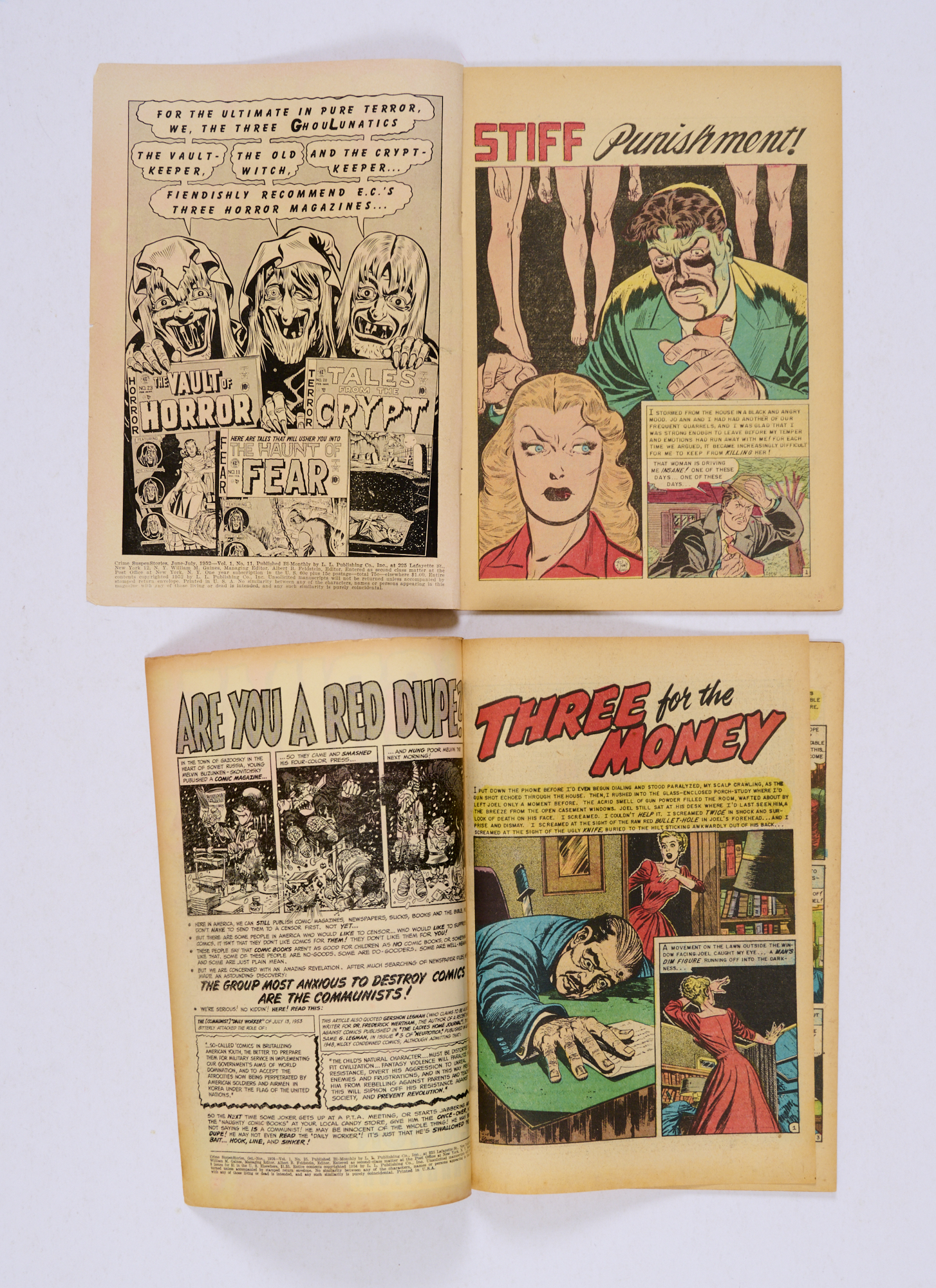 Crime SuspenStories (1952-53) 11, 25. # 11 [vg+], 25: top staple removed, interior pages neatly - Image 2 of 2