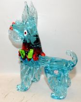 Very large vintage Murano glass dog with original label attached. 34cms tall