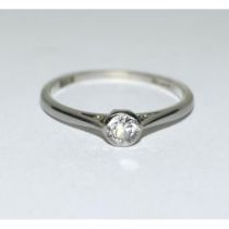 18ct white gold ladies diamond solitaire ring approx 0.25ct size M