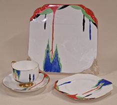 Carlton Ware "Carlton China" early Art Deco four piece porcelain breakfast set.