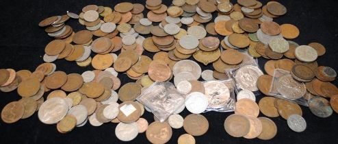 Tub of vintage GB coins