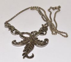 1940s Silver marcasite necklace