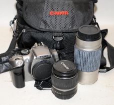 Canon D300 digital SLR camera c/w lenses and accessories and a kit bag