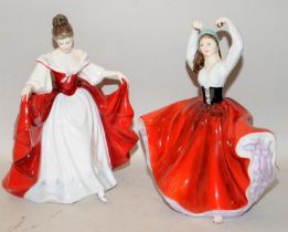 Royal Doulton figurines: Sara HN2265 and Karen Hn2388